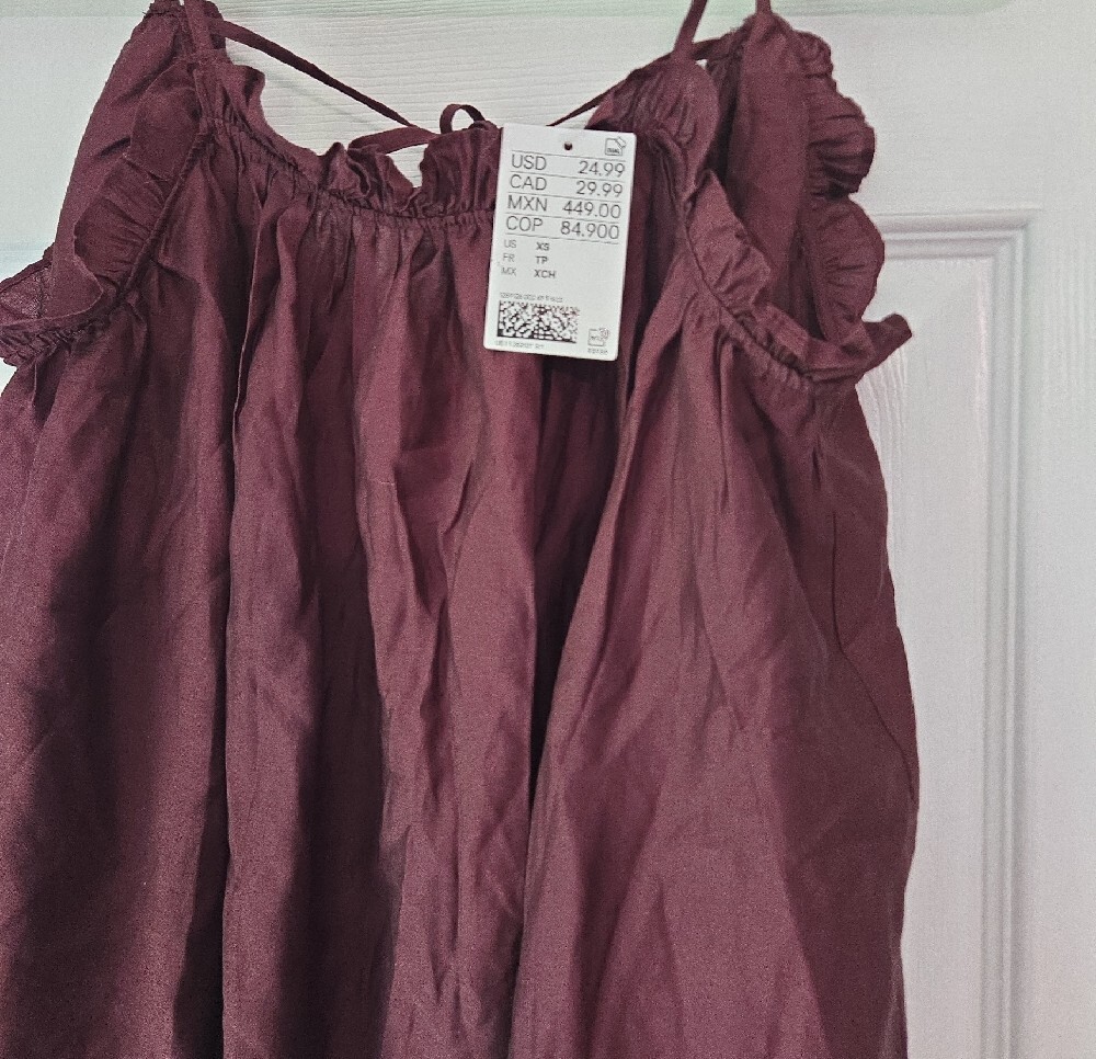 H& M Mauve Spaghetti Strap Ruffled Tank Top - Picture 3 of 3